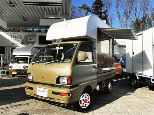 三菱ミニキャブ レトロ r424 販売キッチンカー 外装　